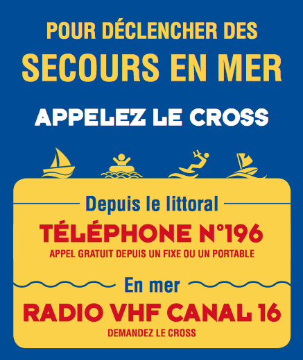 Secours en mer Appel du CROSS Affiche Illustration PS17